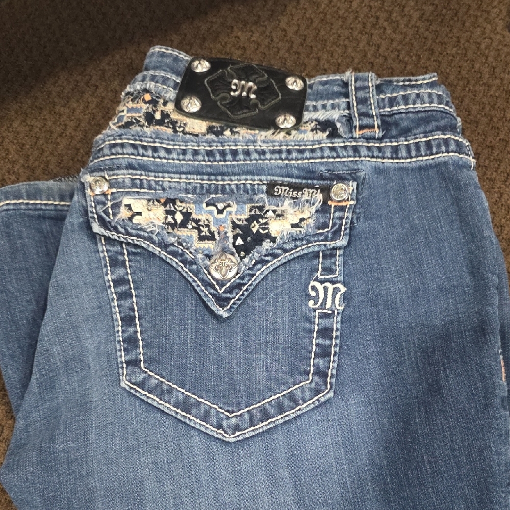 Miss Me Denim Jeans with Silver Accents